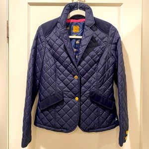 Joules navy quilted coat
